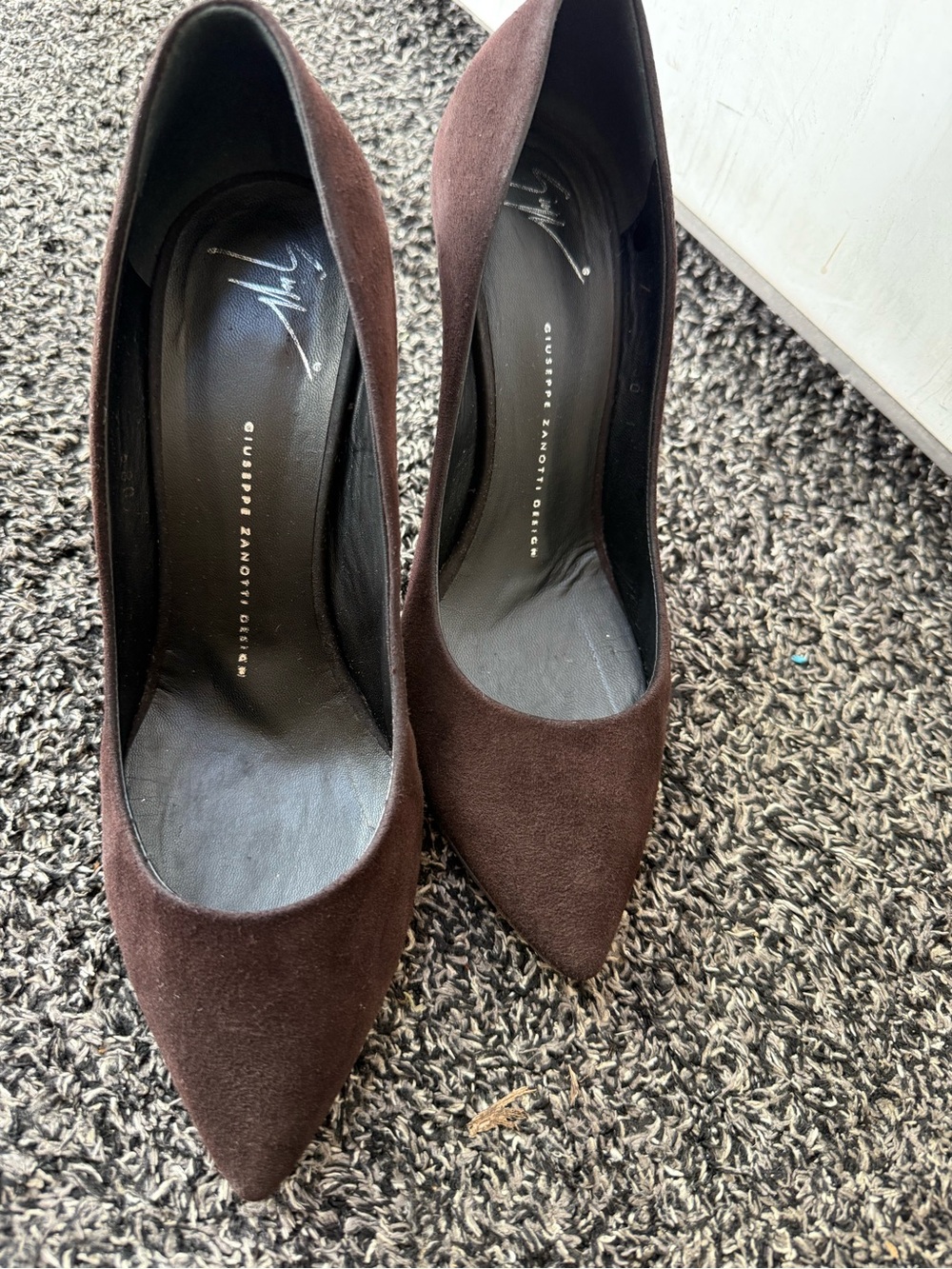 Giuseppe Zanotti Brown Velvet Pointed Toe Stilettos Size 40 - Picture 11 of 12